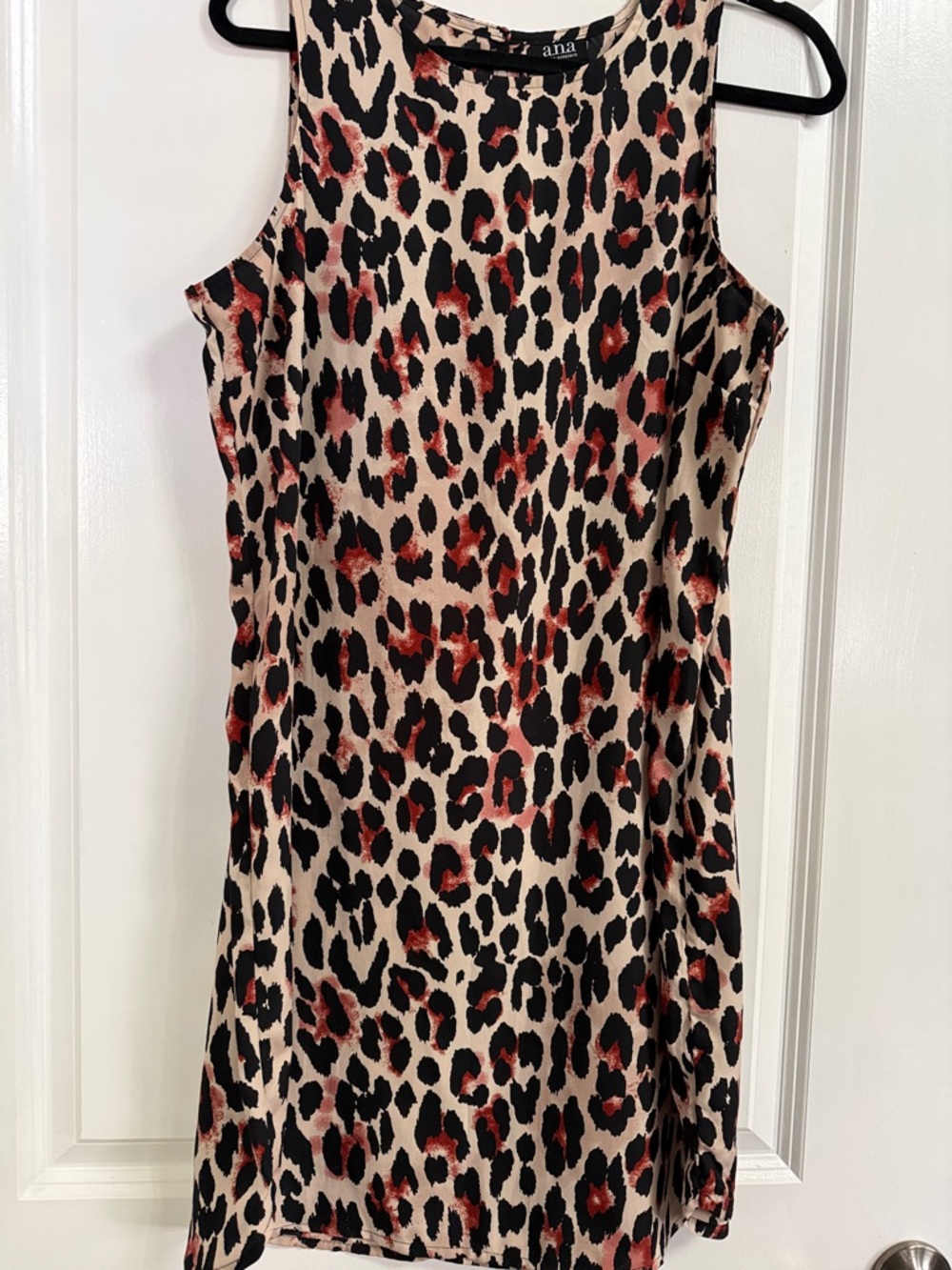 a.n.a Beige and Black Leopard Print Dress